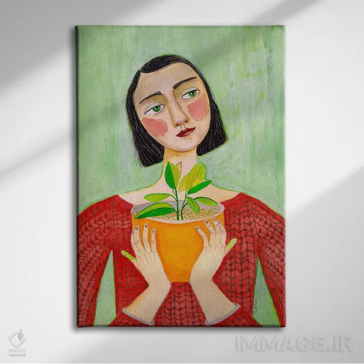 تابلو دکوراتیو گیاه مامان اثر شارین بورسیک - نمای روبهرو روی دیوار