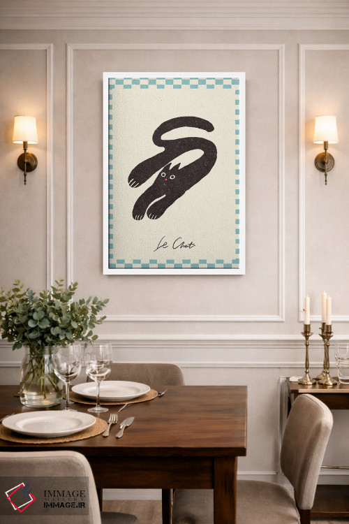 تابلو مینیمال گربه اثر ان کی تی ان - D1W