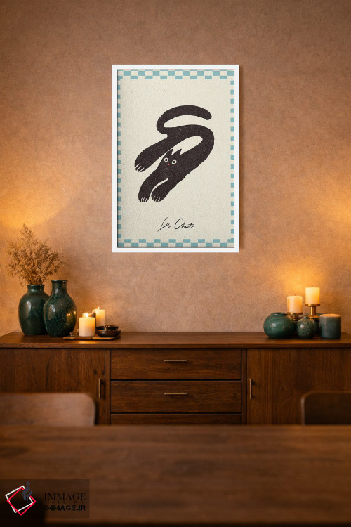 تابلو مینیمال گربه اثر ان کی تی ان - D2W