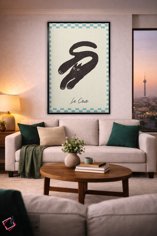 تابلو مینیمال گربه اثر ان کی تی ان - D3B