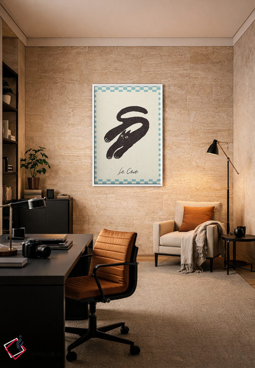 تابلو مینیمال گربه اثر ان کی تی ان - D5W