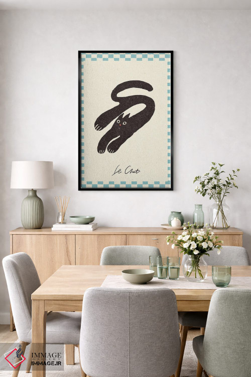 تابلو مینیمال گربه اثر ان کی تی ان - D6B