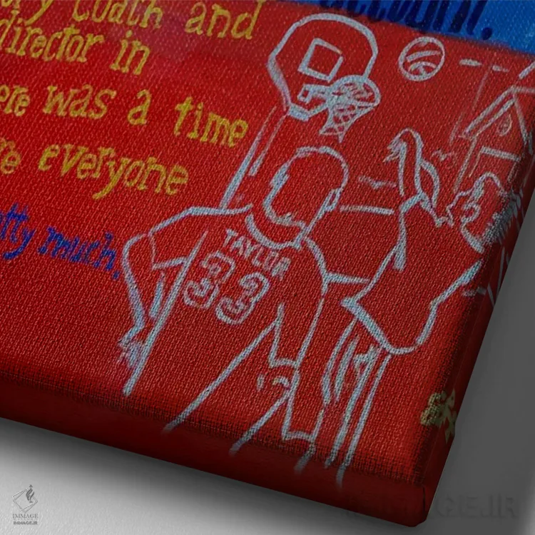 تابلو دکوراتیو چاک تیلور مرد افسانه ای اثر استیو اسپنسر - نمای نزدیک بافت بوم