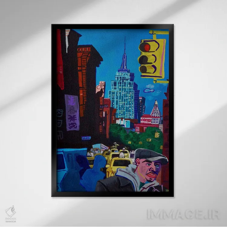 تابلو دکوراتیو سایه های باوری اثر استیو اسپنسر - نمای قابدار مشکی