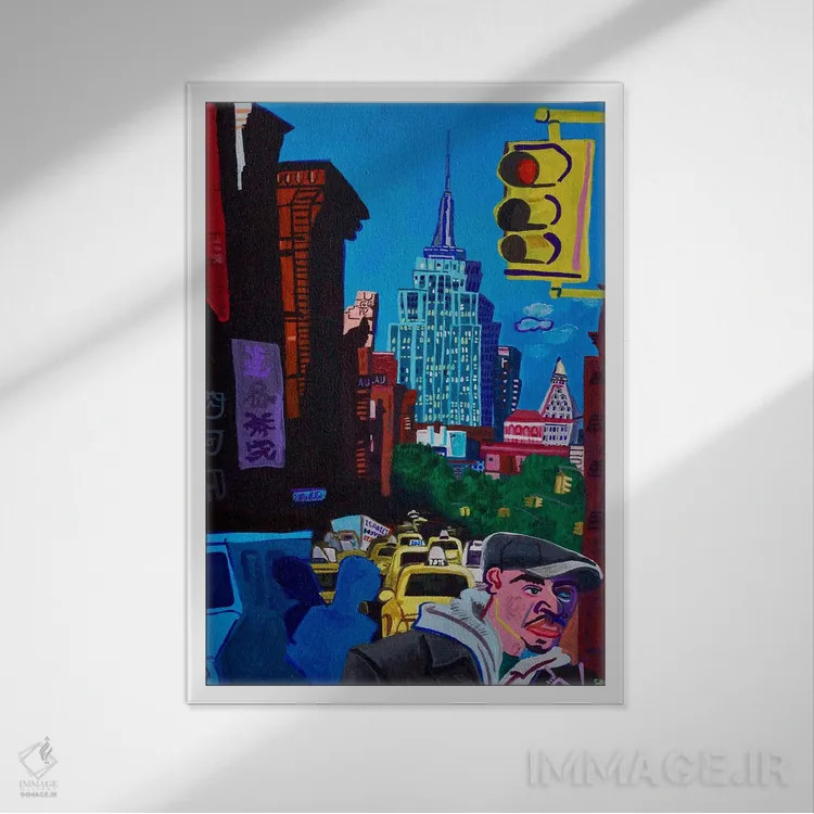 تابلو دکوراتیو سایه های باوری اثر استیو اسپنسر - نمای قابدار سفید