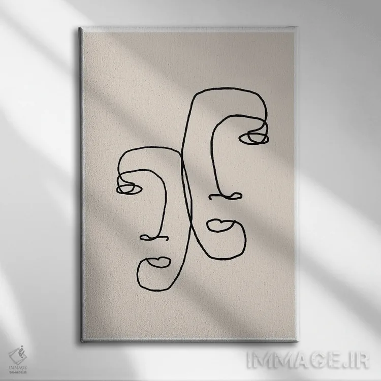 تابلو مینیمال نگاهی به تو می اندازم اثر استودیو می یوس - نمای روبهرو روی دیوار