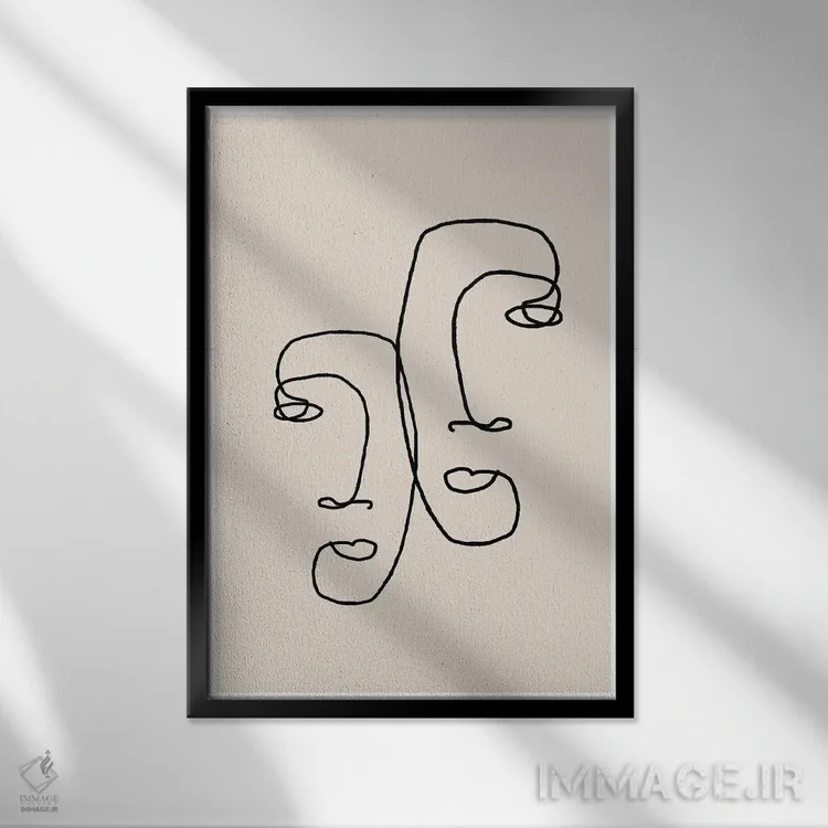 تابلو مینیمال نگاهی به تو می اندازم اثر استودیو می یوس - نمای قابدار مشکی