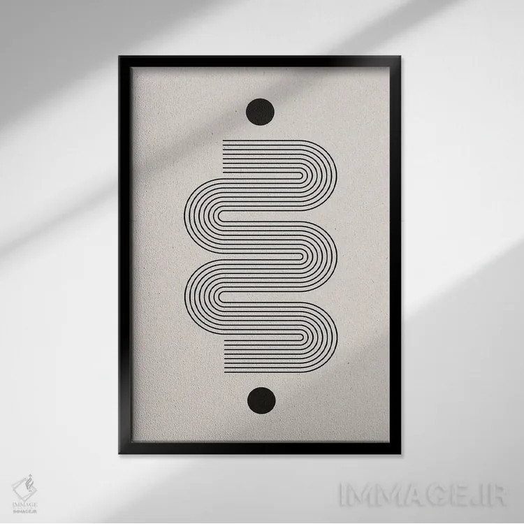 تابلو مینیمال تعادل مدرن I اثر استودیو می یوس - نمای قابدار مشکی