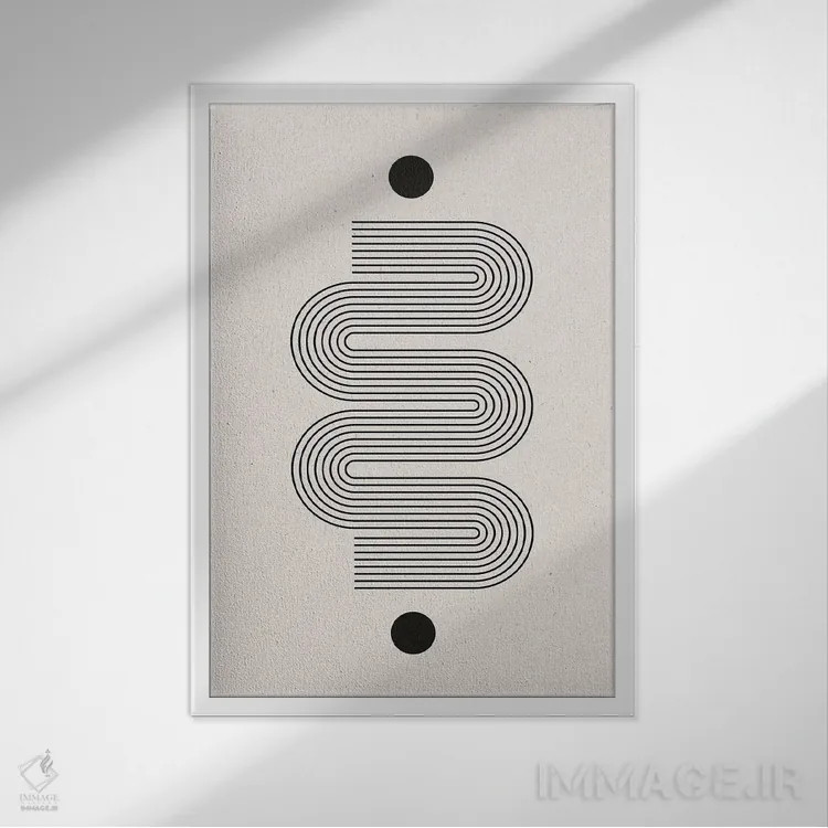تابلو مینیمال تعادل مدرن I اثر استودیو می یوس - نمای قابدار سفید