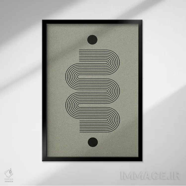 تابلو مینیمال تعادل مدرن II اثر استودیو می یوس - نمای قابدار مشکی