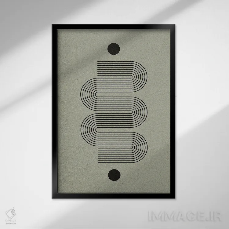 تابلو مینیمال تعادل مدرن II اثر استودیو می یوس - نمای قابدار مشکی