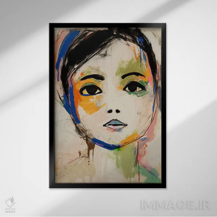 تابلو مدرن دایا اثر تری چایلد - نمای قابدار مشکی