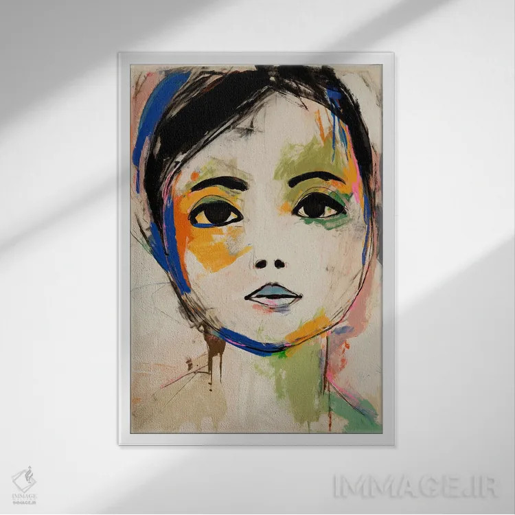 تابلو مدرن دایا اثر تری چایلد - نمای قابدار سفید