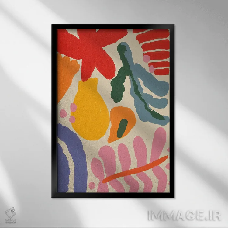 تابلو انتزاعی تابستان خوش I اثر تری چایلد - نمای قابدار مشکی
