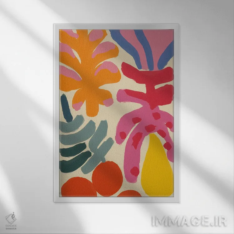 تابلو انتزاعی تابستان خوش V اثر تری چایلد - نمای قابدار سفید