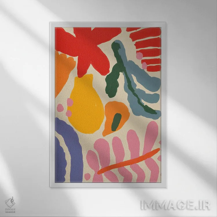تابلو انتزاعی تابستان خوش I اثر تری چایلد - نمای قابدار سفید
