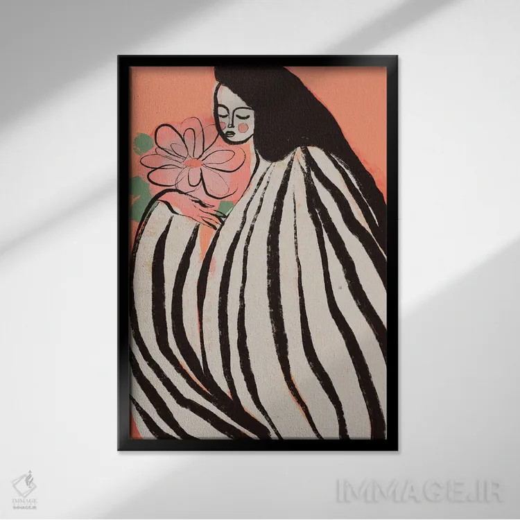 تابلو مدرن یک لحظه سکوت اثر تری چایلد - نمای قابدار مشکی