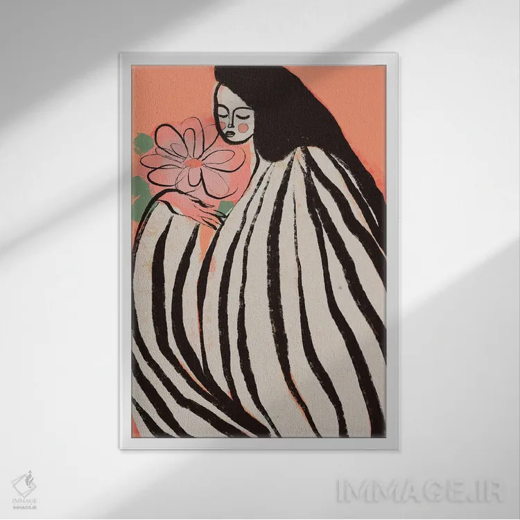 تابلو مدرن یک لحظه سکوت اثر تری چایلد - نمای قابدار سفید