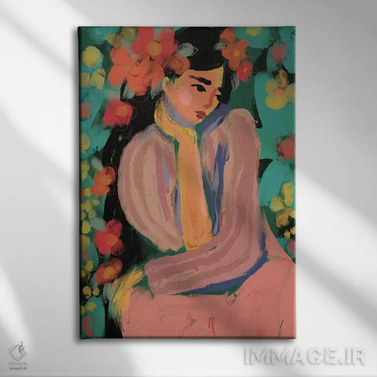 تابلو مدرن سورا در باغ گل اثر تری چایلد - نمای روبهرو روی دیوار