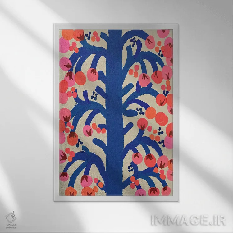 تابلو انتزاعی درخت توت اثر تری چایلد - نمای قابدار سفید