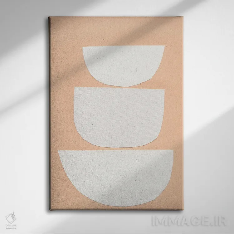 تابلو مینیمال اشکال بریده شده II اثر یو پلاس می استودیو - نمای روبهرو روی دیوار