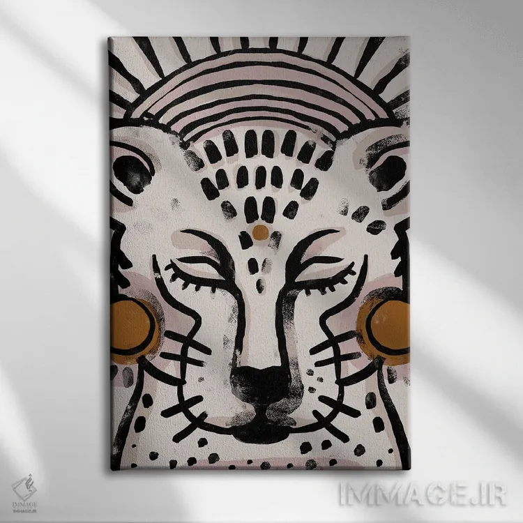 تابلو مدرن ببر اثر تری چایلد - نمای روبهرو روی دیوار