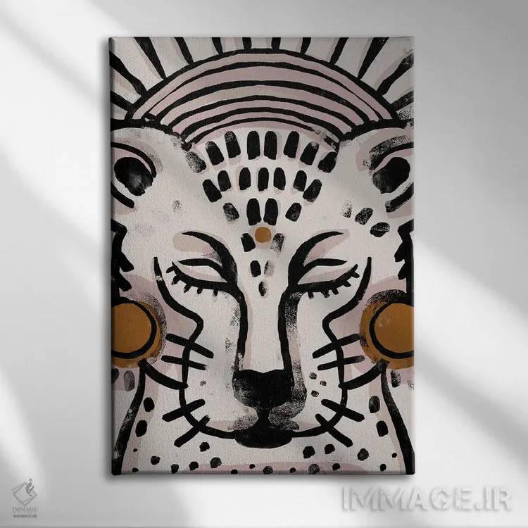 تابلو مدرن ببر اثر تری چایلد - نمای روبهرو روی دیوار