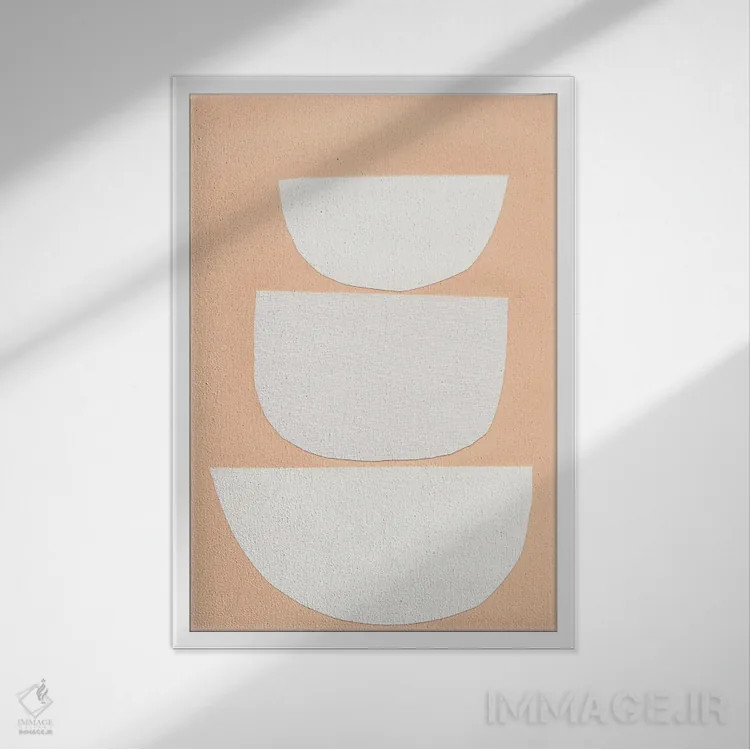 تابلو مینیمال اشکال بریده شده II اثر یو پلاس می استودیو - نمای قابدار سفید