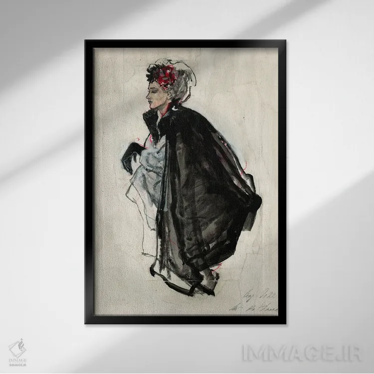 تابلو دکوراتیو ادای احترام به فریدا XIX اثر اوته راتمن - نمای قابدار مشکی