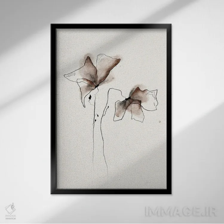 تابلو مینیمال گل های فانکی اثر آنکی کویی - نمای قابدار مشکی