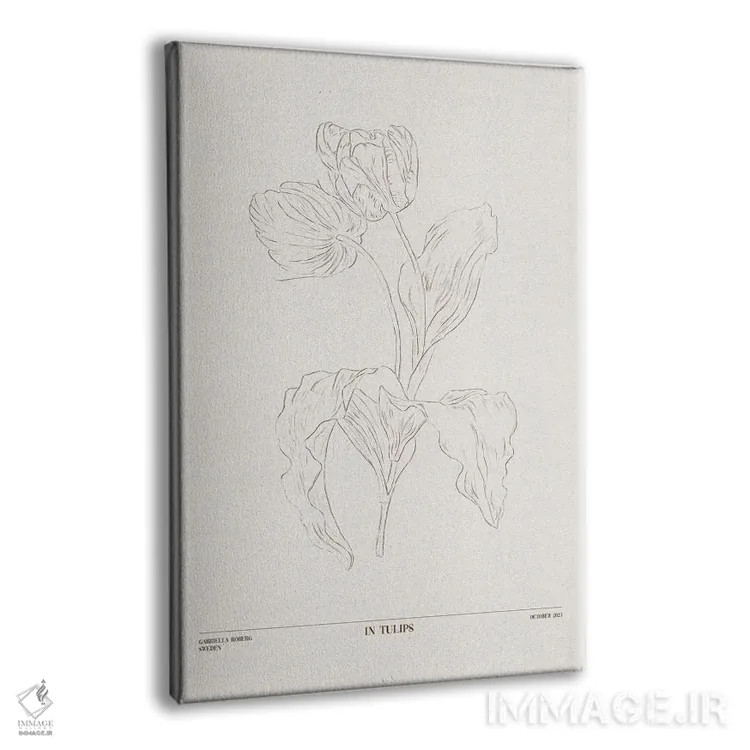 تابلو مینیمال در لاله ها اثر گابریلا روبرگ - نمای پرسپکتیو محصول