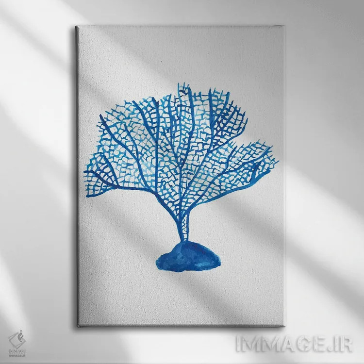 تابلو مدرن درخت مرجانی اثر الیزابت سی - نمای روبهرو روی دیوار