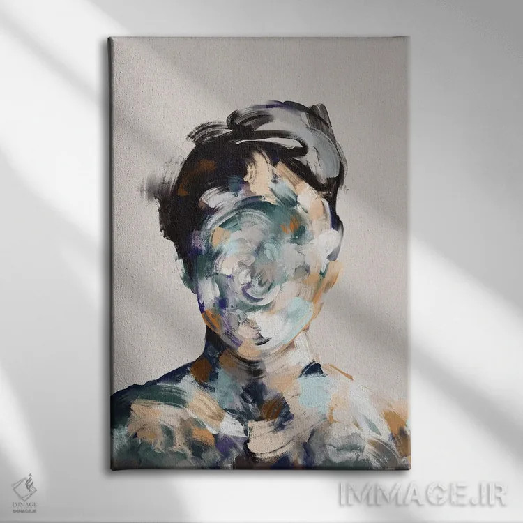 تابلو انتزاعی پرتره شماره ۲ اثر گابریلا روبرگ - نمای روبهرو روی دیوار