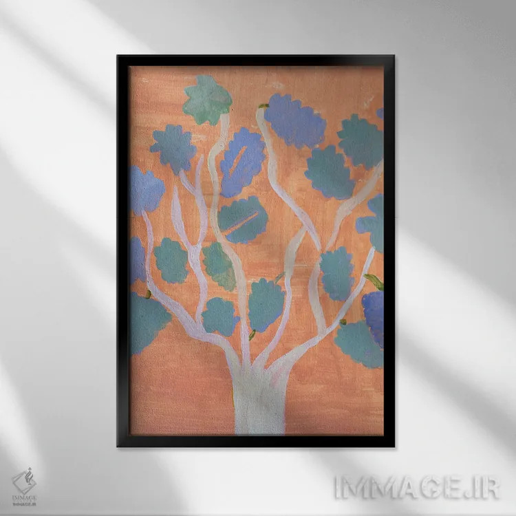 تابلو مدرن درخت زندگی مصری اثر ایریا فرناندز - نمای قابدار مشکی