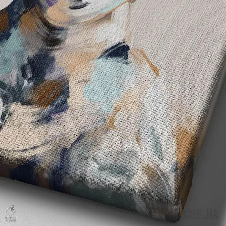تابلو انتزاعی پرتره شماره ۲ اثر گابریلا روبرگ - نمای نزدیک بافت بوم