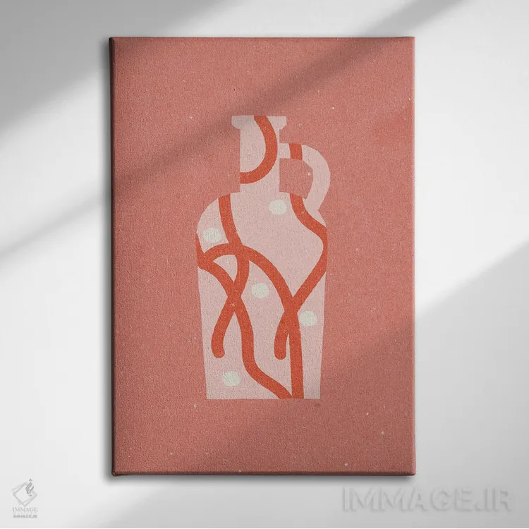 تابلو مدرن گلدان ۴ اثر ان کی تی ان - نمای روبهرو روی دیوار