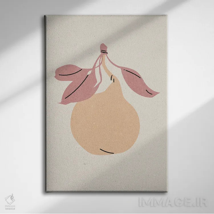 تابلو مدرن گلابی اثر ان کی تی ان - نمای روبهرو روی دیوار