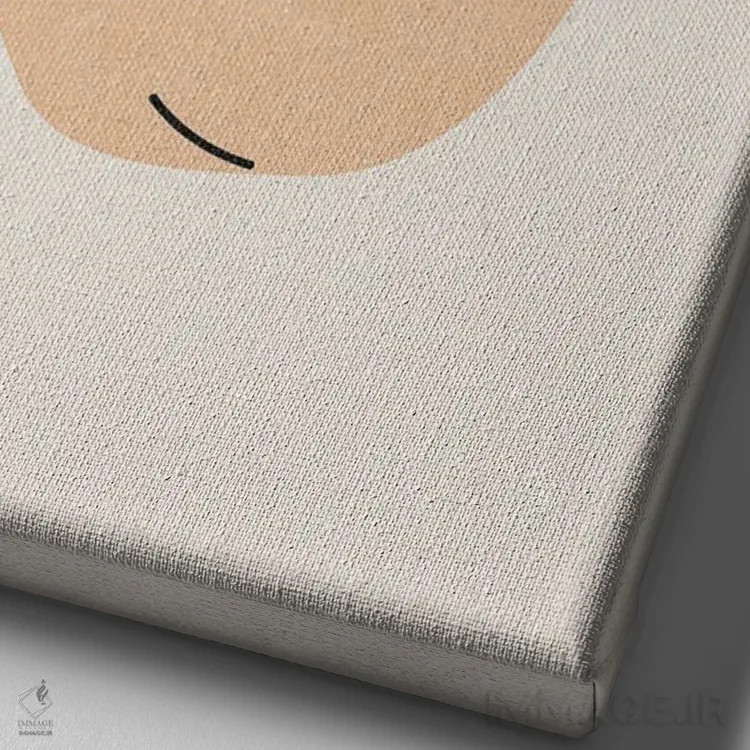 تابلو مدرن گلابی اثر ان کی تی ان - نمای نزدیک بافت بوم