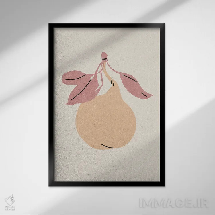 تابلو مدرن گلابی اثر ان کی تی ان - نمای قابدار مشکی