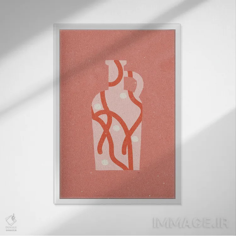 تابلو مدرن گلدان ۴ اثر ان کی تی ان - نمای قابدار سفید