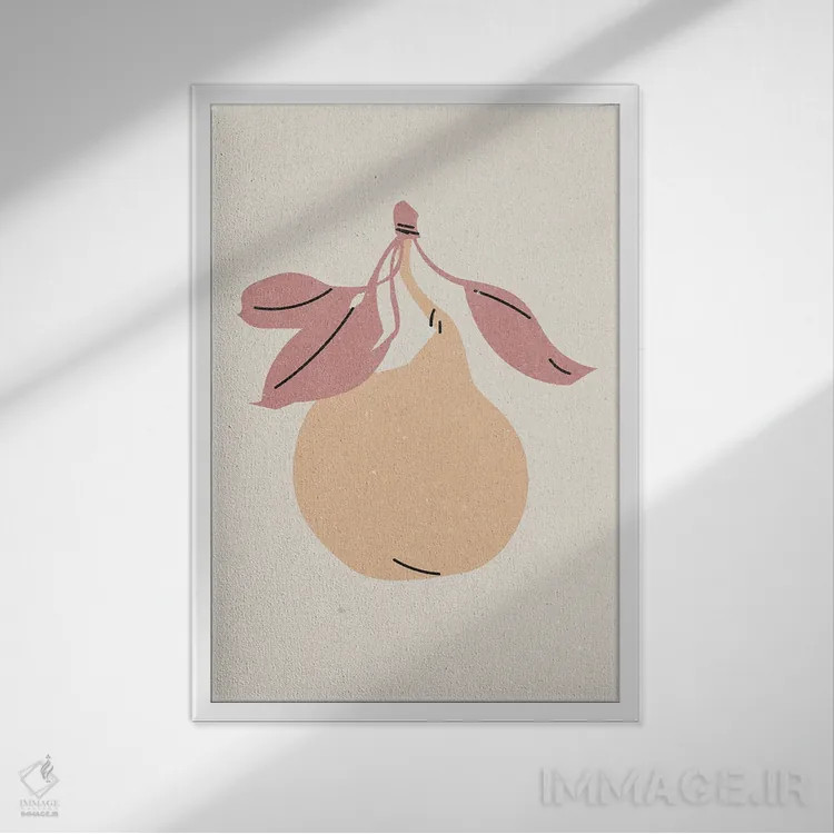 تابلو مدرن گلابی اثر ان کی تی ان - نمای قابدار سفید