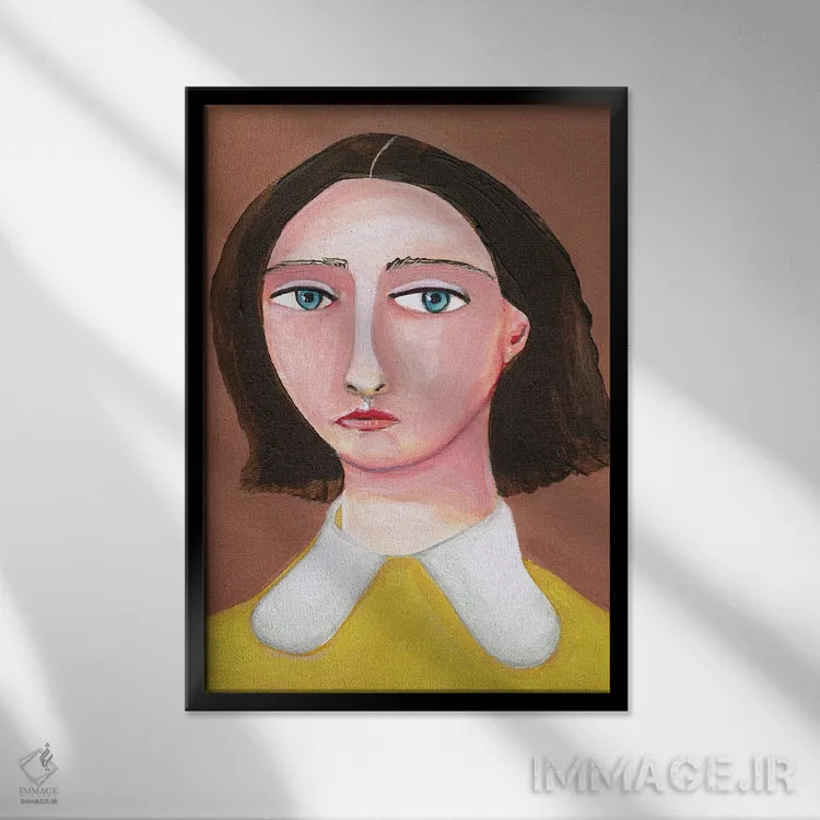 تابلو دکوراتیو خانم نگاه کننده اثر شارین بورسیک - نمای قابدار مشکی