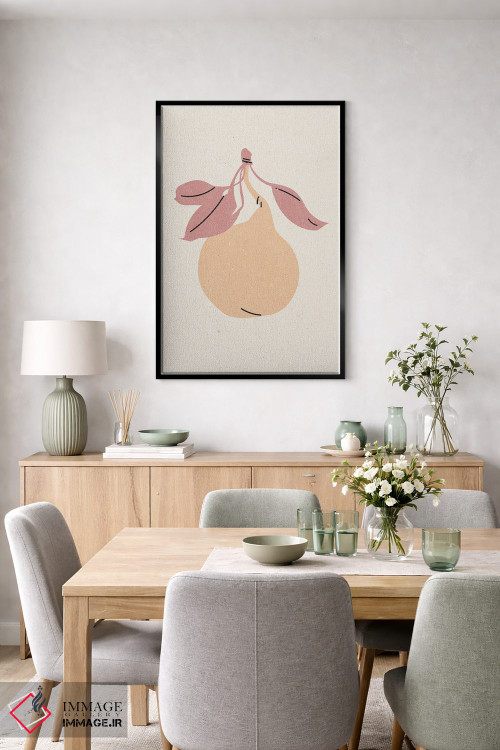 تابلو مدرن گلابی اثر ان کی تی ان - D6B