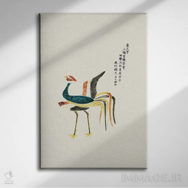 تابلو مینیمال راستر از یاتسوئو نو تسوباکی اثر تاگوچی توموکی - نمای روبهرو روی دیوار