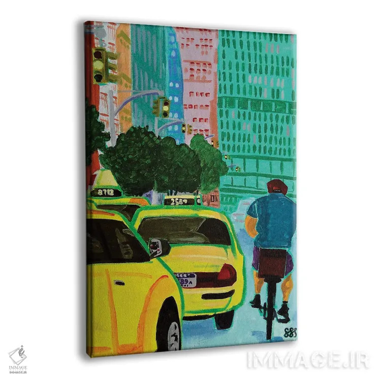 تابلو دکوراتیو دوچرخه خیابان پارک اثر استیو اسپنسر - نمای پرسپکتیو محصول