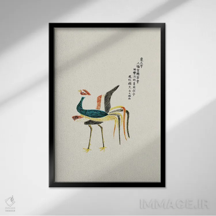تابلو مینیمال راستر از یاتسوئو نو تسوباکی اثر تاگوچی توموکی - نمای قابدار مشکی