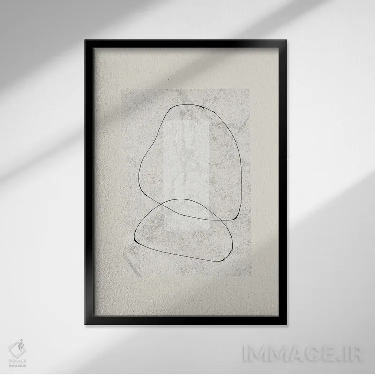 تابلو مینیمال ترکیب بندی چهارم اثر استودیو می یوس - نمای قابدار مشکی