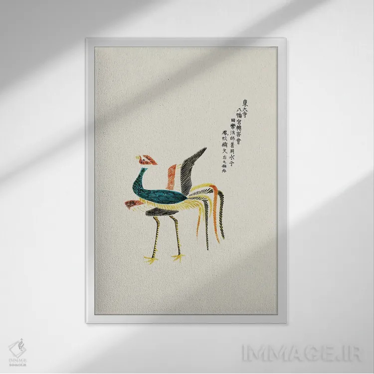 تابلو مینیمال راستر از یاتسوئو نو تسوباکی اثر تاگوچی توموکی - نمای قابدار سفید