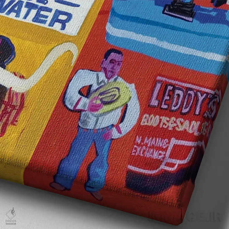 تابلو دکوراتیو فورت وورث اثر استیو اسپنسر - نمای نزدیک بافت بوم