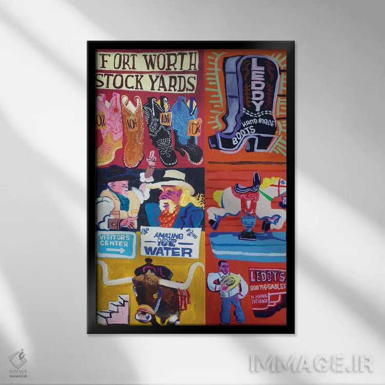 تابلو دکوراتیو فورت وورث اثر استیو اسپنسر - نمای قابدار مشکی